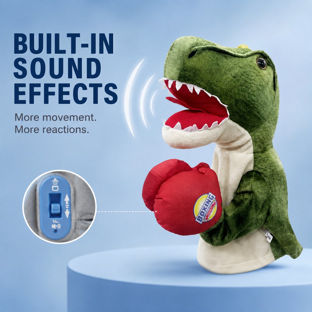 Malloren Interactive Boxing Pet Puppet for Indoor Play – Squeeze-to-Punch Sound Toy for Bored Dogs & Cats