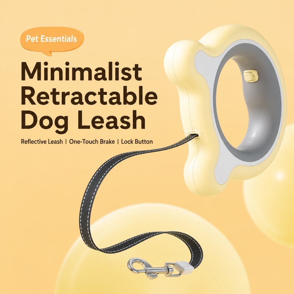 Malloren Retractable Dog Leash for Night Walks & Daily Walks - Optional LED Light, 16ft Reflective Tape & One-Touch Brake for Better Visibility and Control
