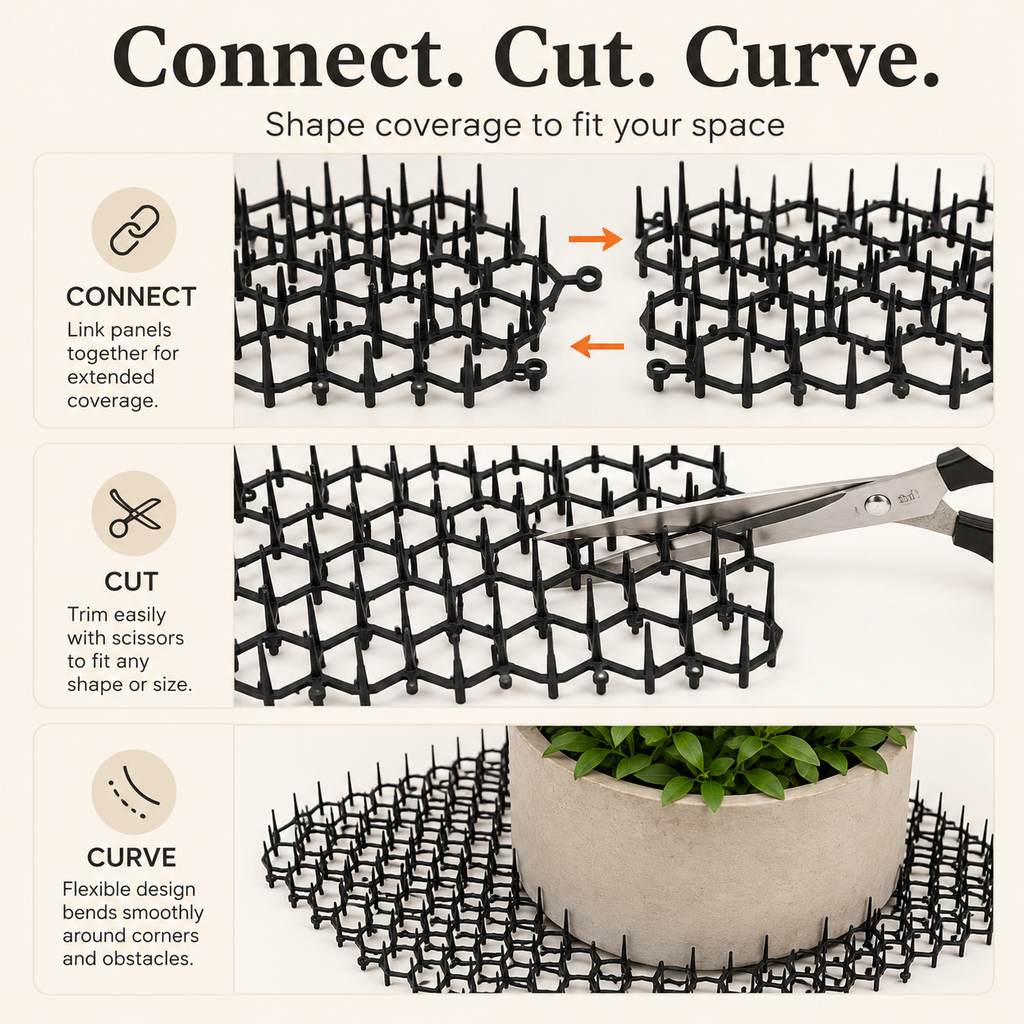 Malloren Modular Cat Deterrent Mats for Sofas & Gardens - Helps Stop Scratching & Digging