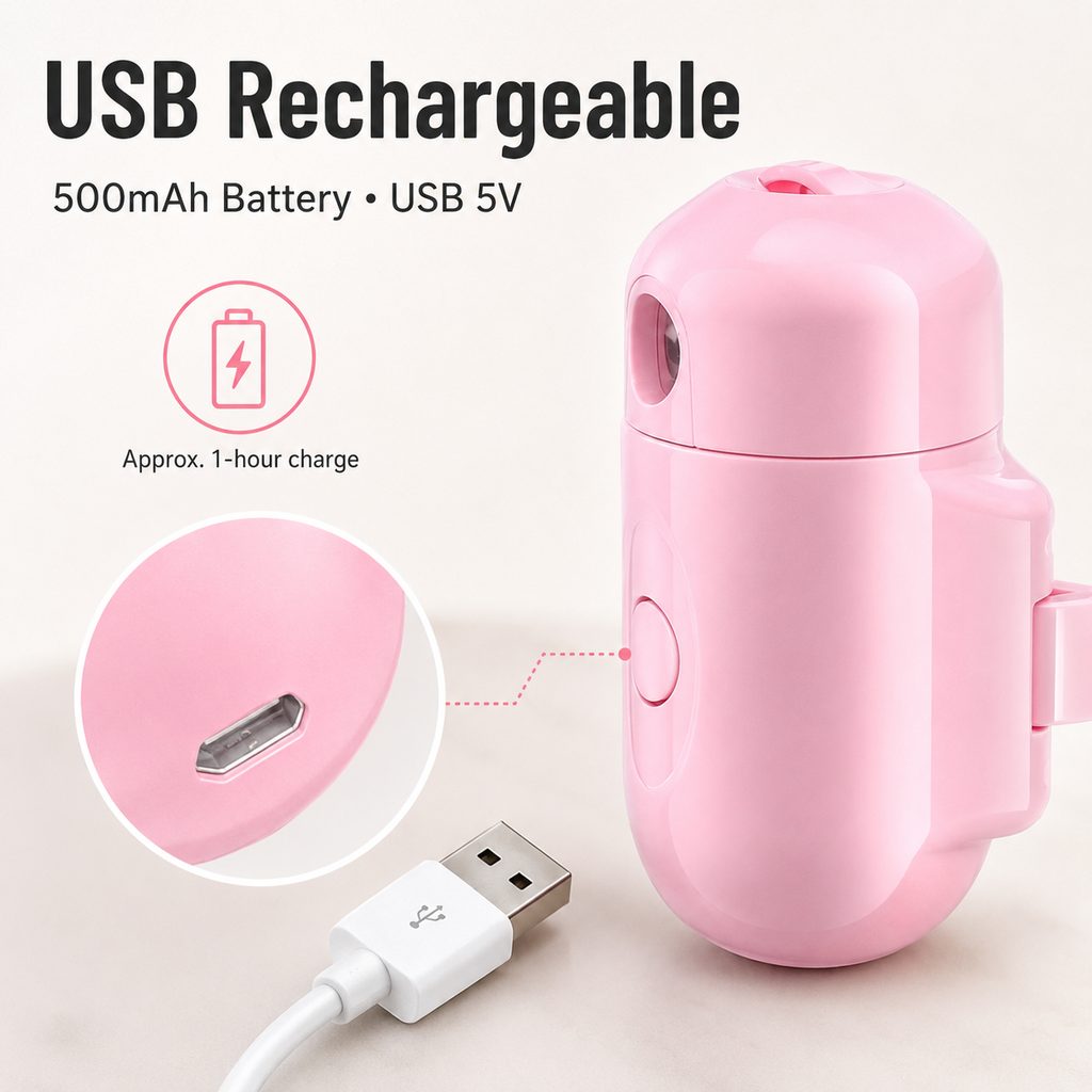 Malloren PawGlow Pink Breed Projector Dog Light for Night Walks - USB Rechargeable Clip-On Pet Light for Extra Visibility & Fun