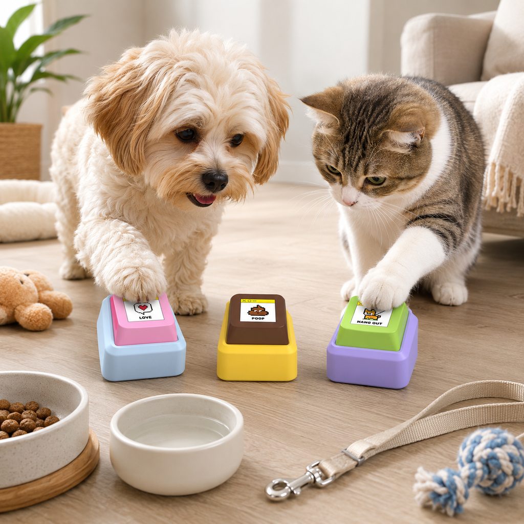 Malloren PawTalk Recordable Pet Communication Button for Dogs & Cats - Voice Training Toy for Food, Water, Walks & Play