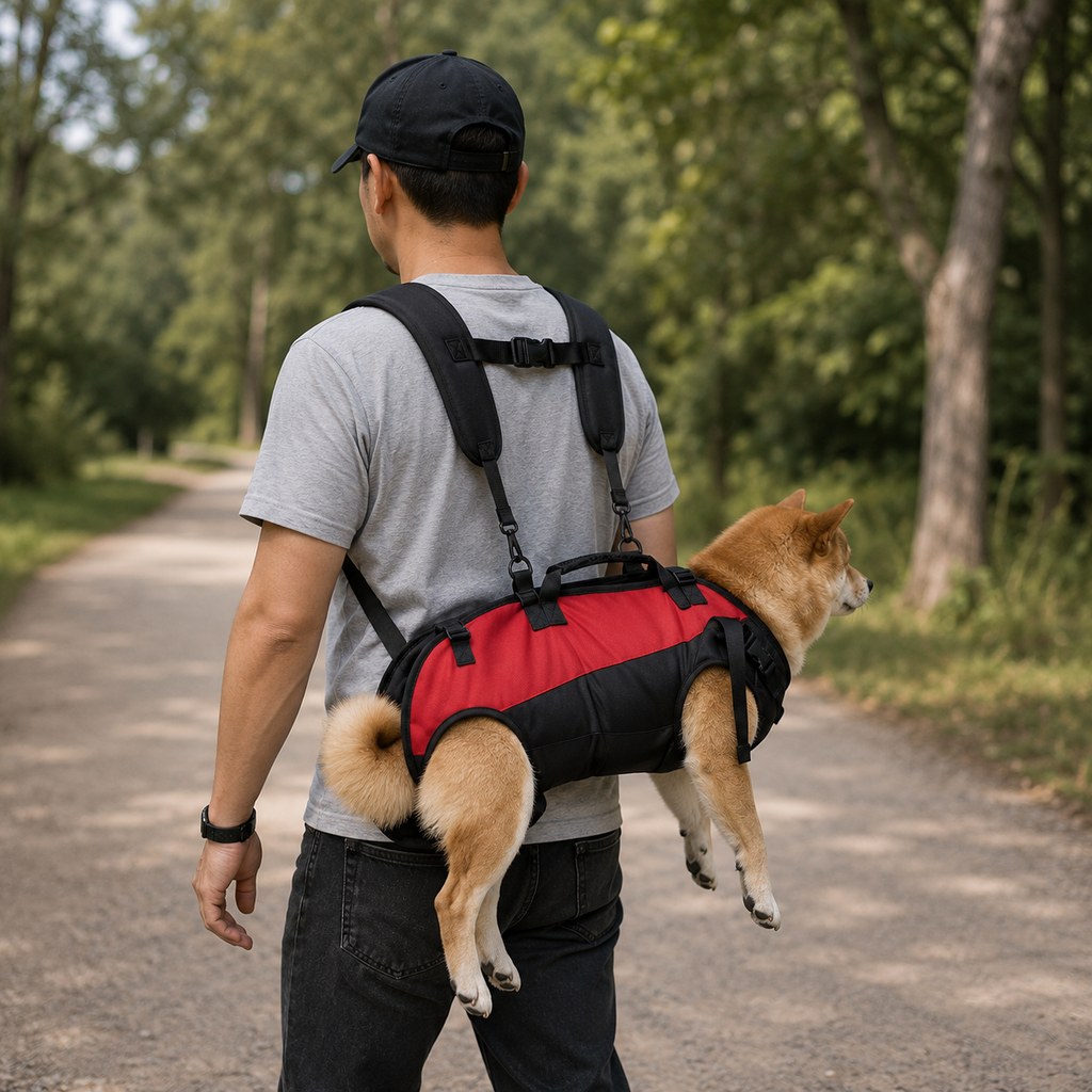 Malloren Hands-Free Dog Carrier Harness Backpack for Walks, Hiking & Travel — Carry Tired Small & Medium Dogs Comfortably