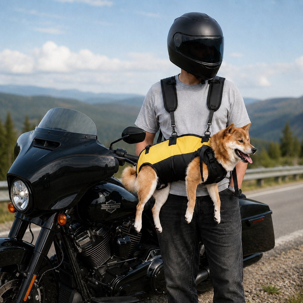 Malloren Hands-Free Dog Carrier Harness Backpack for Walks, Hiking & Travel — Carry Tired Small & Medium Dogs Comfortably