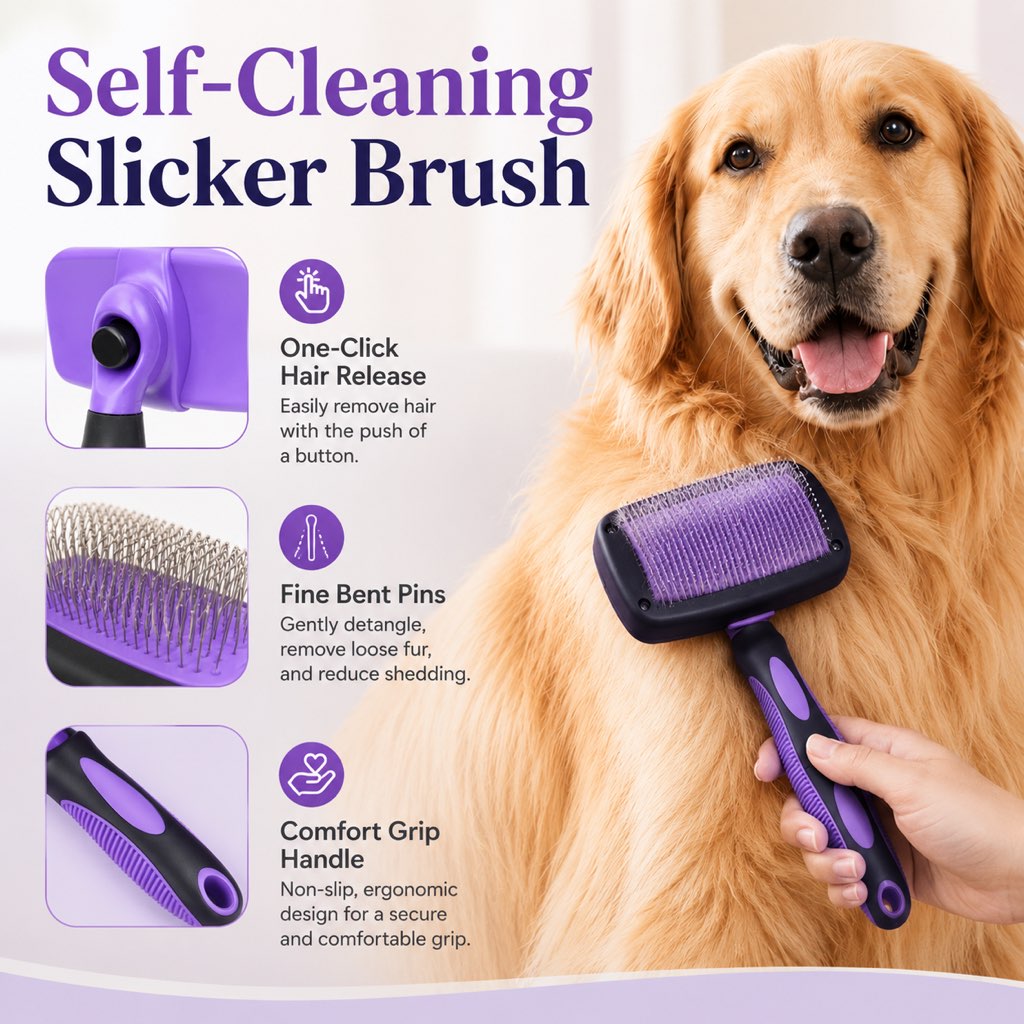 Malloren 9-Piece Pet Grooming Kit for Dogs & Cats – At-Home Grooming Solution for Shedding, Nail Care & Detangling (Travel-Friendly Case)