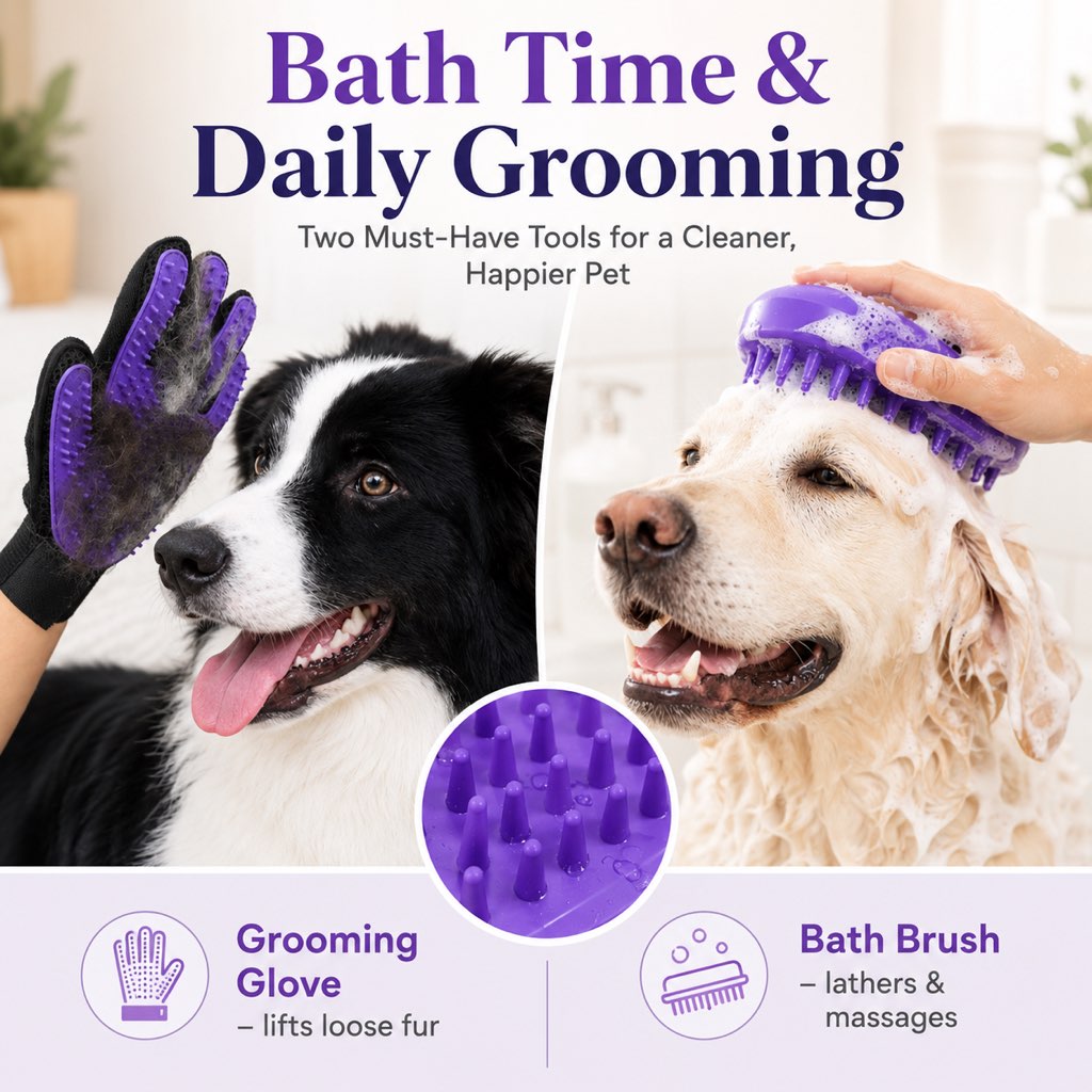 Malloren 9-Piece Pet Grooming Kit for Dogs & Cats – At-Home Grooming Solution for Shedding, Nail Care & Detangling (Travel-Friendly Case)