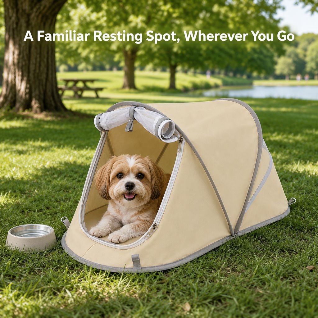 Malloren Portable Foldable Pet Tent for Cats & Small Dogs - Cozy Private Resting Space for Home, Patio & Camping