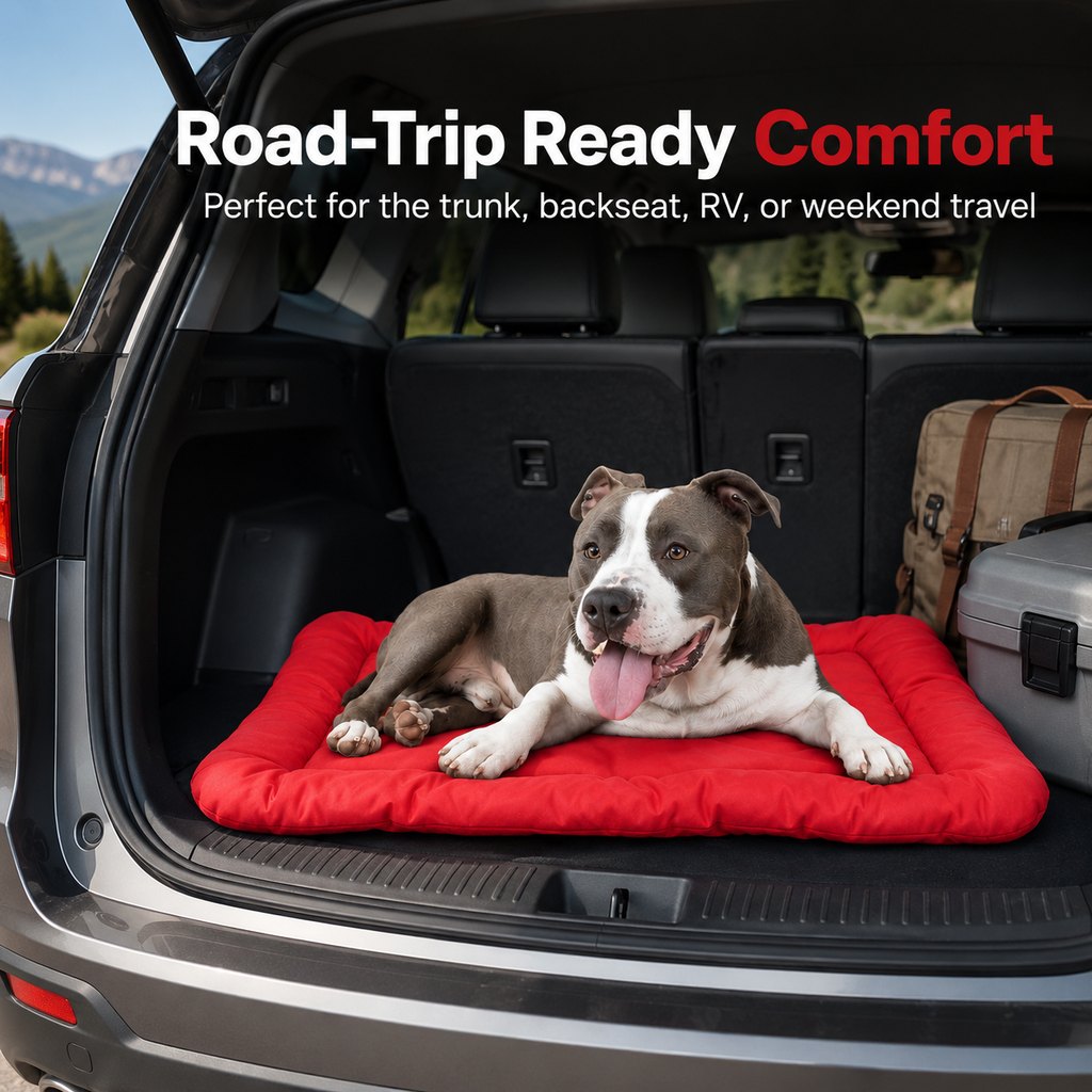 Malloren Portable Outdoor Dog Bed for Camping &Car Travel - Roll-Up Mat for Clean, Comfortable Rest