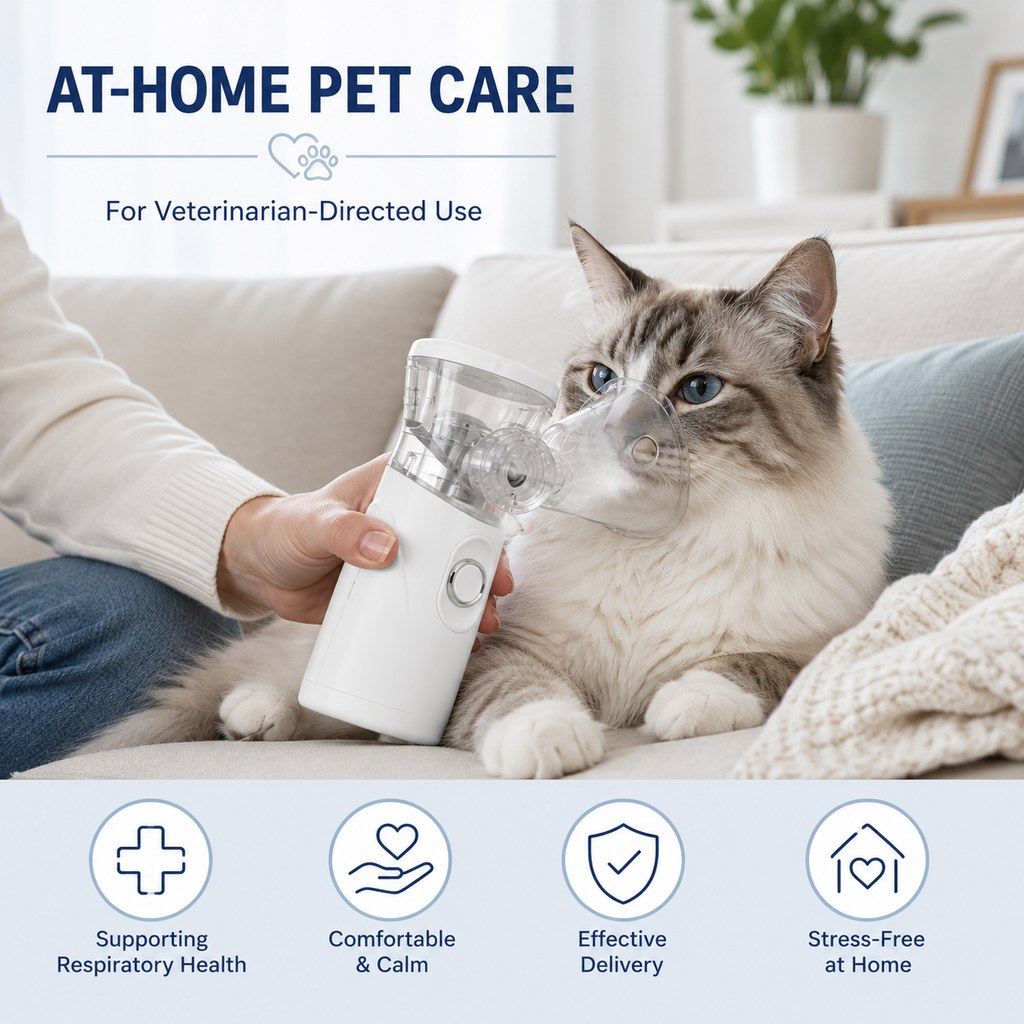 Malloren Portable Pet Mist Care Kit for Dogs & Cats - Rechargeable Handheld Device with Two Masks