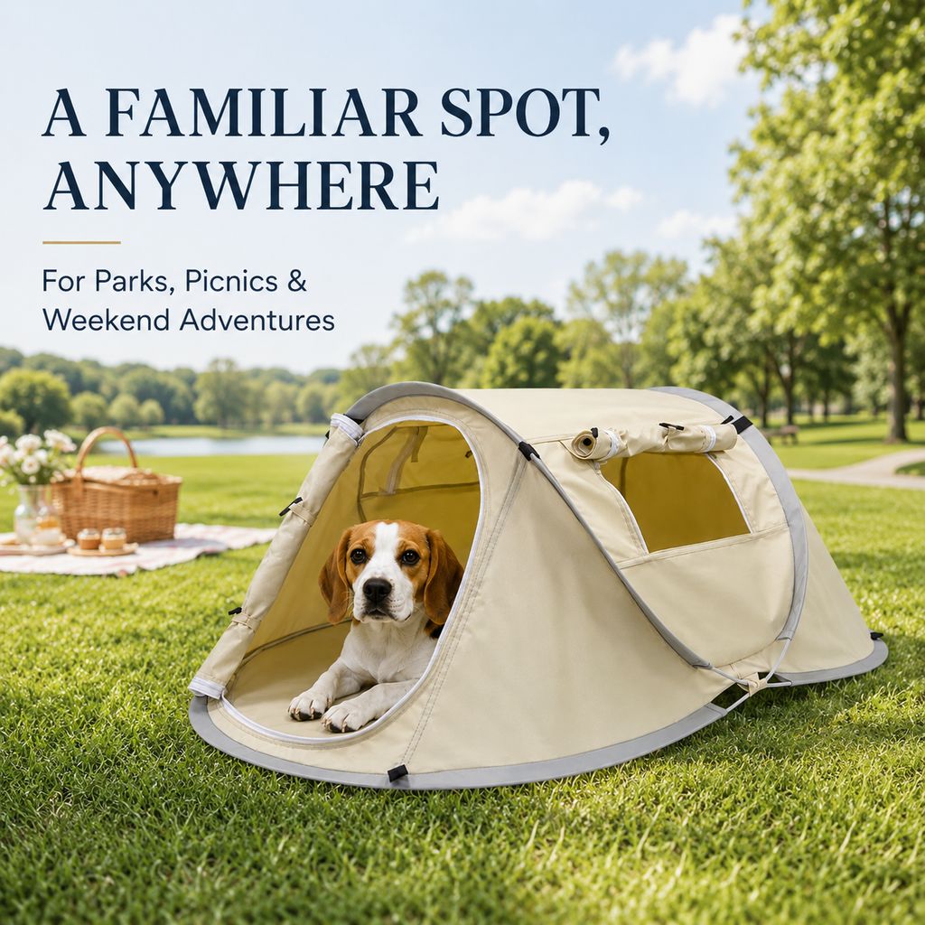 Malloren Portable Pop-Up Pet Tent for Home, Parks & Travel - A Familiar Rest Space for Cats & Small Dogs