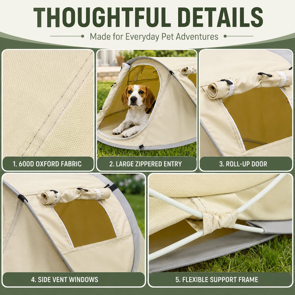 Malloren Portable Pop-Up Pet Tent for Home, Parks & Travel - A Familiar Rest Space for Cats & Small Dogs