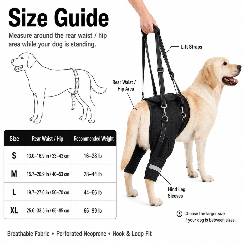 Malloren Help Your Senior Dog Climb Stairs, Get in the Car & Walk with Rear-Leg Support