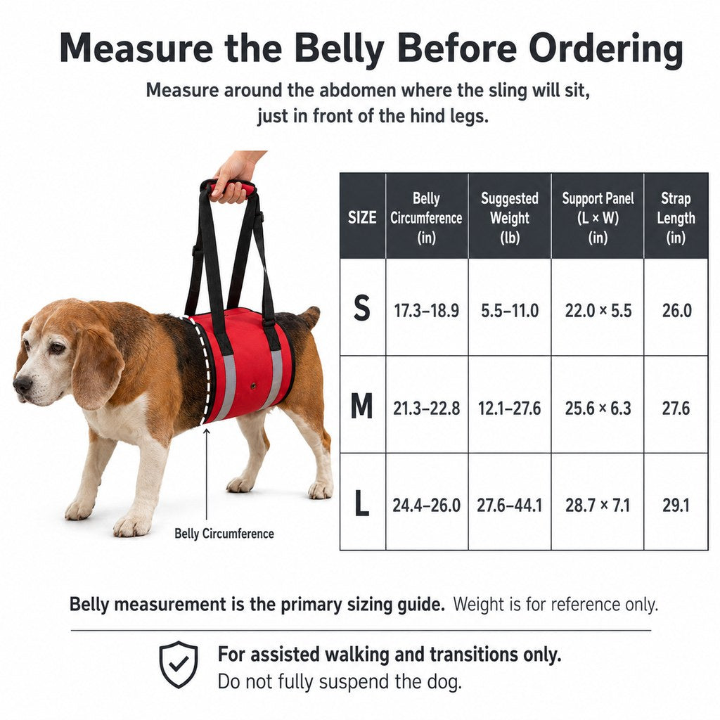 Malloren Reflective Dog Lift Support Sling - Belly Assist for Dogs with Limited Mobility on Stairs, Walks & Car Entry