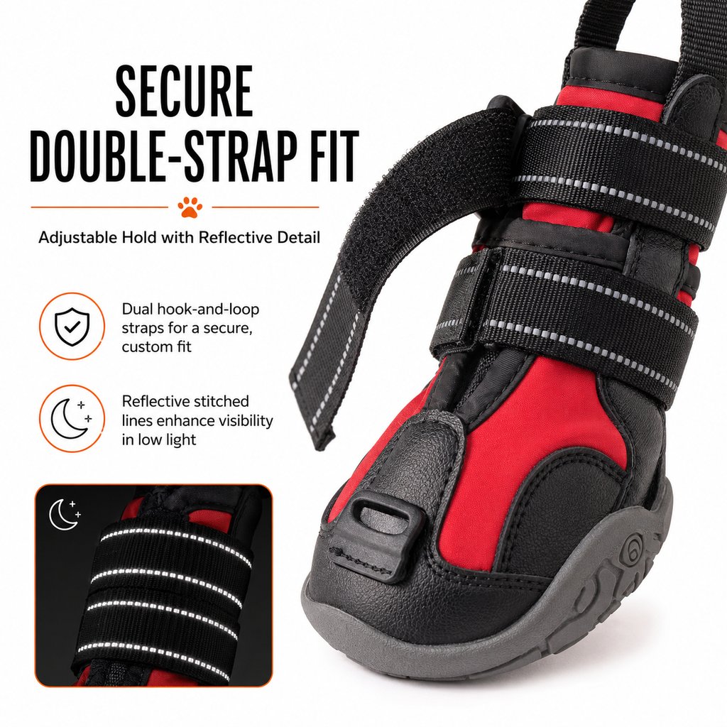 Malloren Adjustable Tension-Dial Dog Paw-Lift Support Boots – For Indoor Floors & Outdoor Walks, Paw Dragging & Scuffing Support