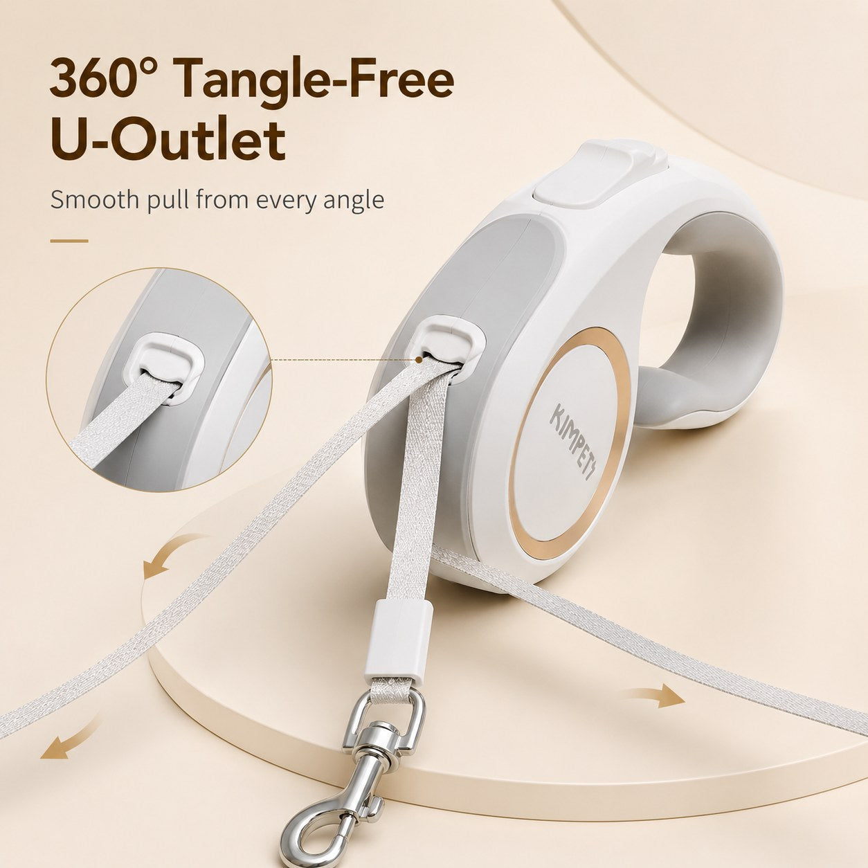 Malloren Retractable Dog Leash for Daily Walks & Park Outings - Tangle-Free 3m/5m Pet Lead with One-Button Brake, Comfort C-Grip & No-Mess Auto-Retract