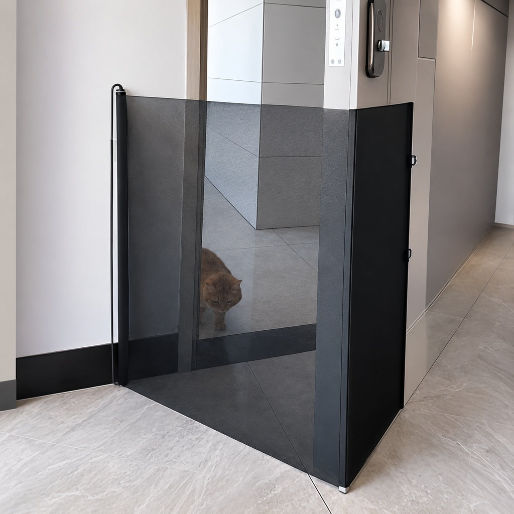Malloren No-Drill Retractable Pet Gate for Doorways, Kitchens & Stairs - Keep Cats and Dogs Safely Out of Off-Limit Areas