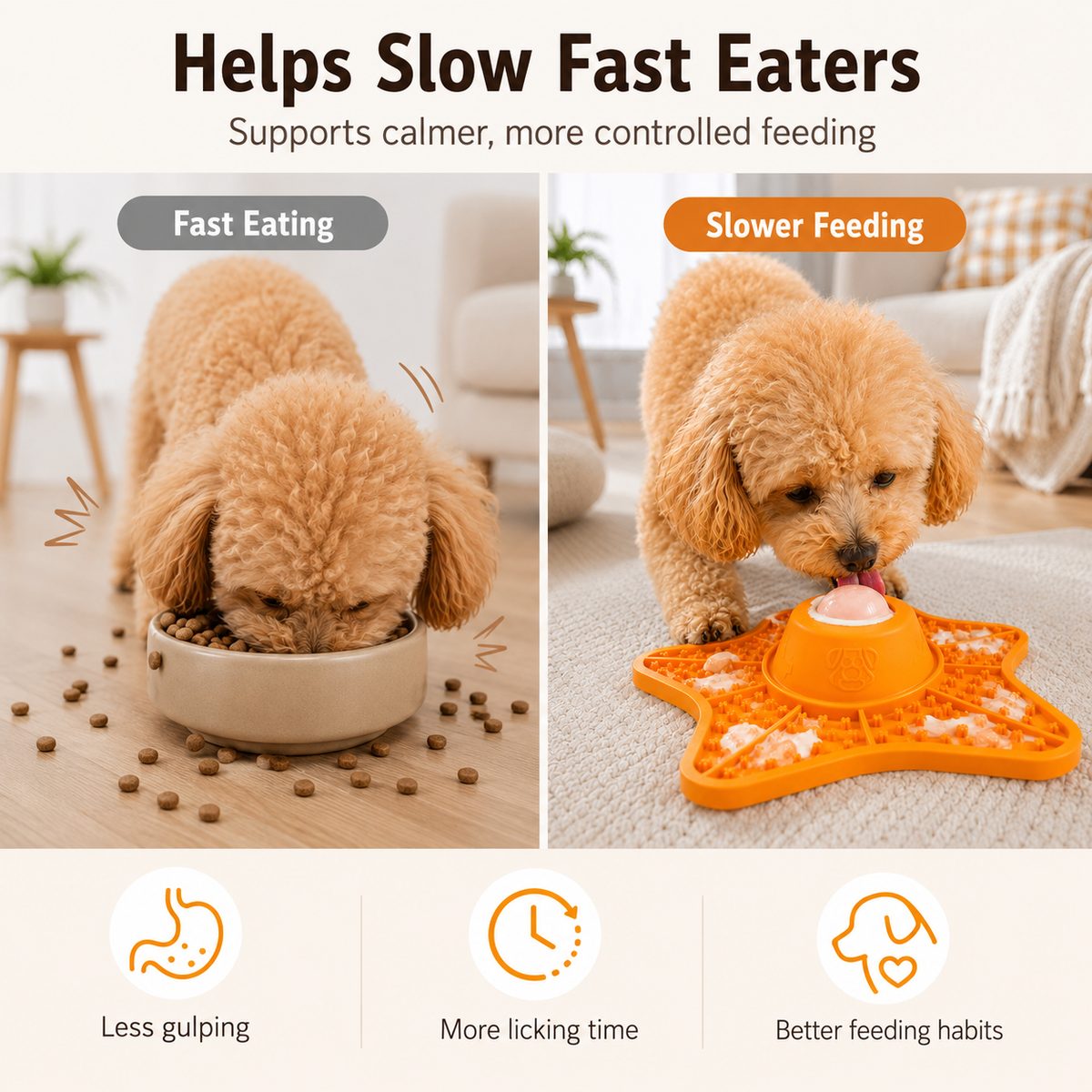 Malloren Interactive Rolling Ball Slow Feeder Lick Mat for Dogs & Cats - Keeps Fast Eaters Busy During Meals, Grooming & Frozen Treat Time