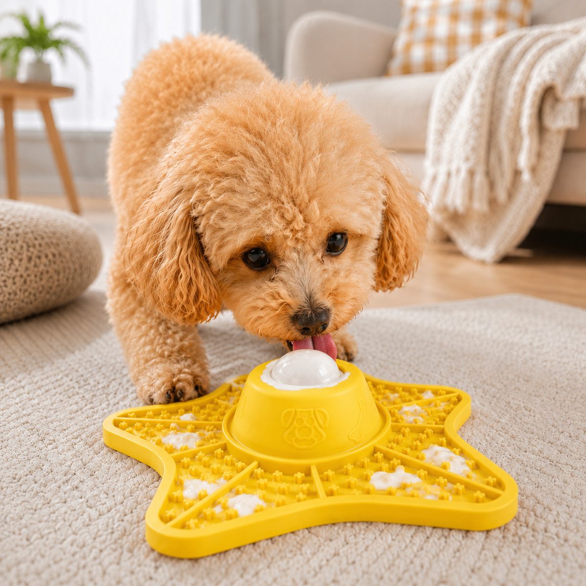 Malloren Interactive Rolling Ball Slow Feeder Lick Mat for Dogs & Cats - Keeps Fast Eaters Busy During Meals, Grooming & Frozen Treat Time