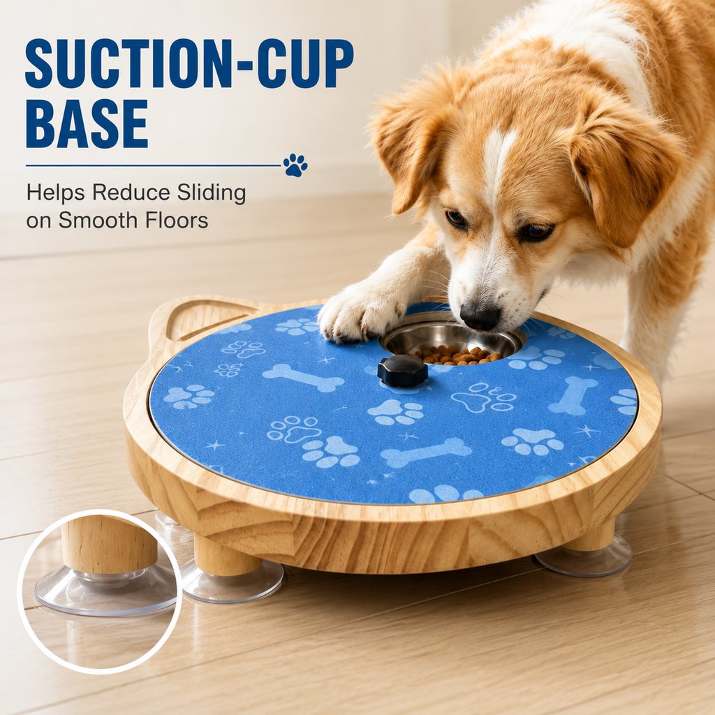 Malloren 2-in-1 Rotating Dog Nail Scratch Board & Treat Puzzle for At-Home Front-Paw Care - Designed for Dogs That Dislike Clippers