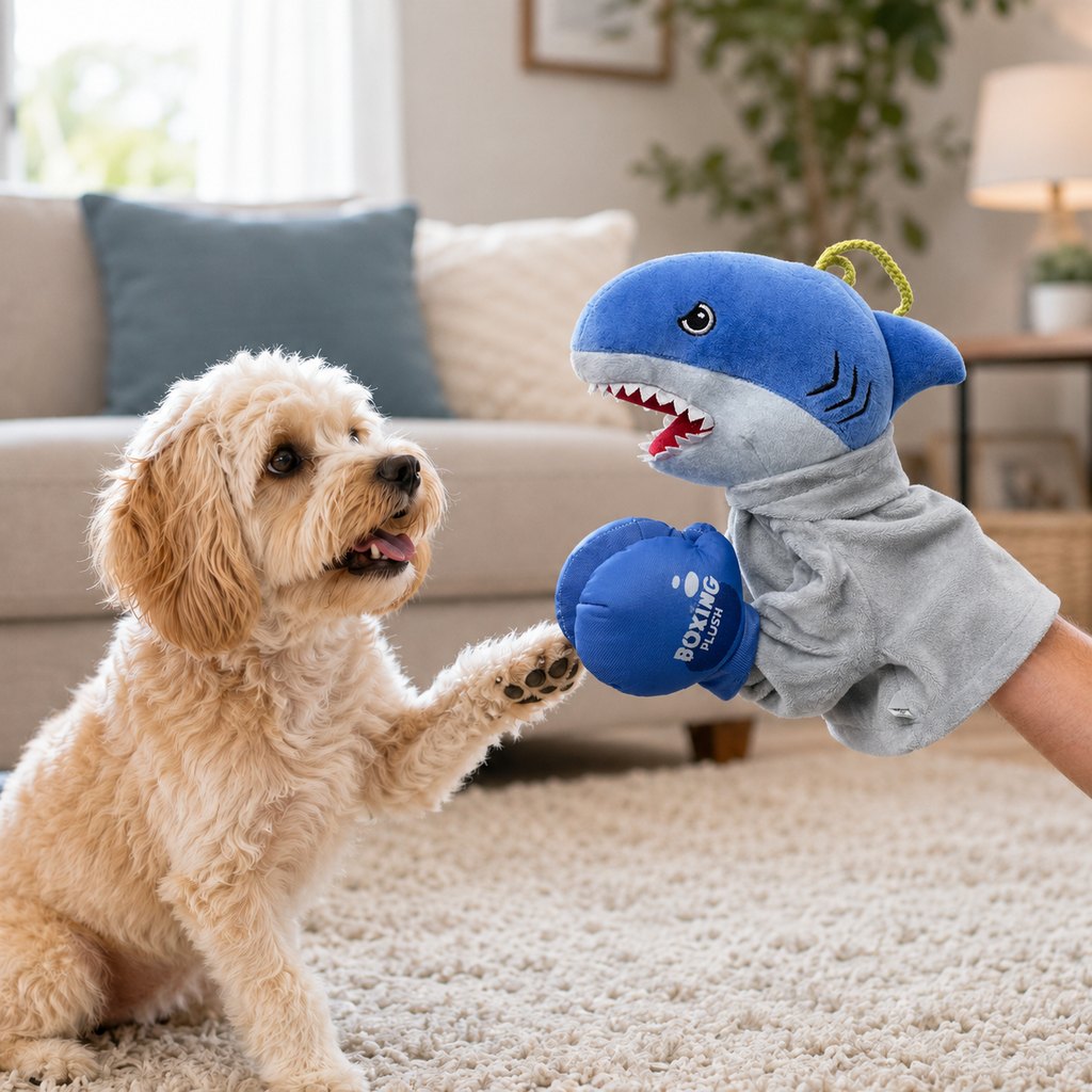 Malloren Interactive Boxing Pet Puppet for Indoor Play – Squeeze-to-Punch Sound Toy for Bored Dogs & Cats