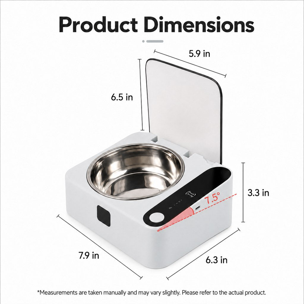 Malloren Smart Motion Sensor Covered Cat Bowl for Cleaner Indoor Feeding - Auto Open Lid Helps Keep Food Covered from Dust, Hair & Flies