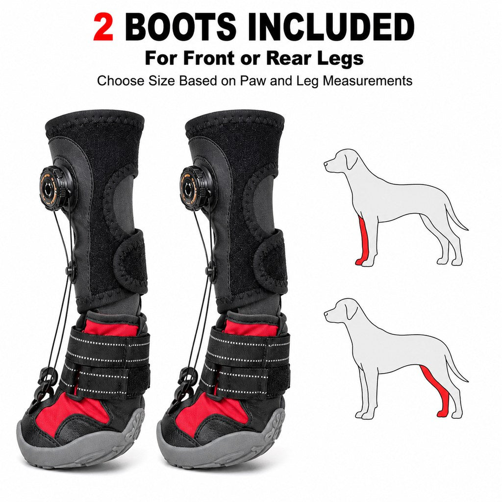 Malloren Adjustable Tension-Dial Dog Paw-Lift Support Boots – For Indoor Floors & Outdoor Walks, Paw Dragging & Scuffing Support