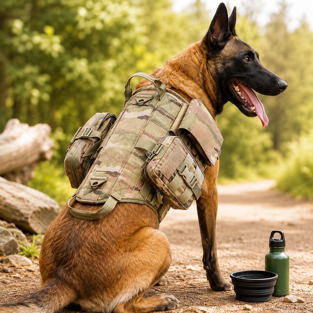 Malloren TrailGuard K9 Tactical Dog Backpack Harness for Hiking, Training & Better Control on Outdoor Walks