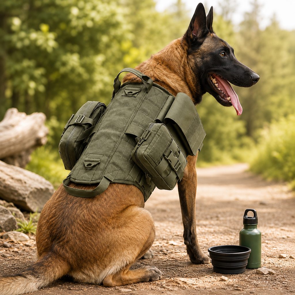 Malloren TrailGuard K9 Tactical Dog Backpack Harness for Hiking, Training & Better Control on Outdoor Walks