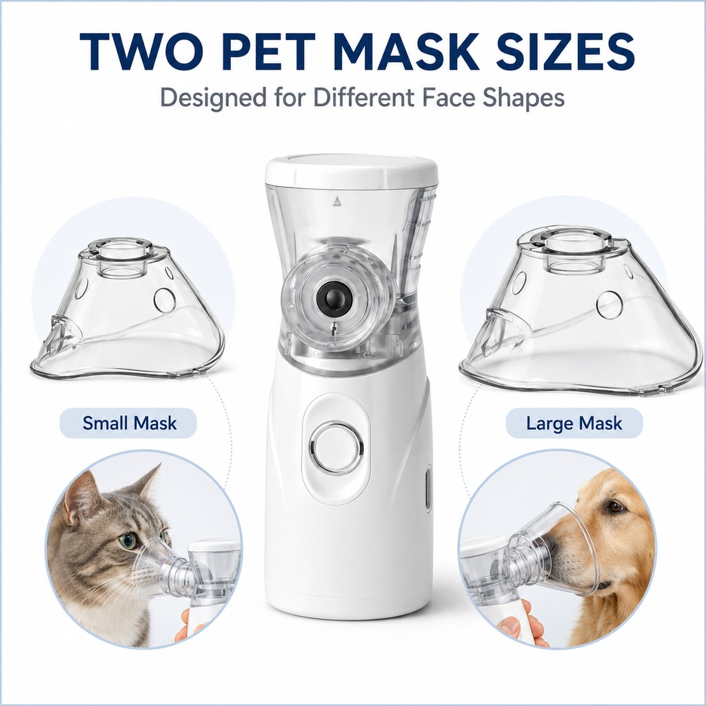 Malloren Portable Pet Mist Care Kit for Dogs & Cats - Rechargeable Handheld Device with Two Masks