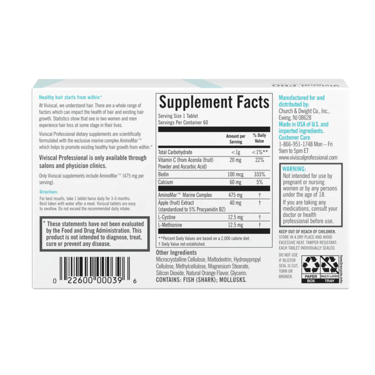 Viviscal PRO Hair Growth Supplement - 60 Tablets