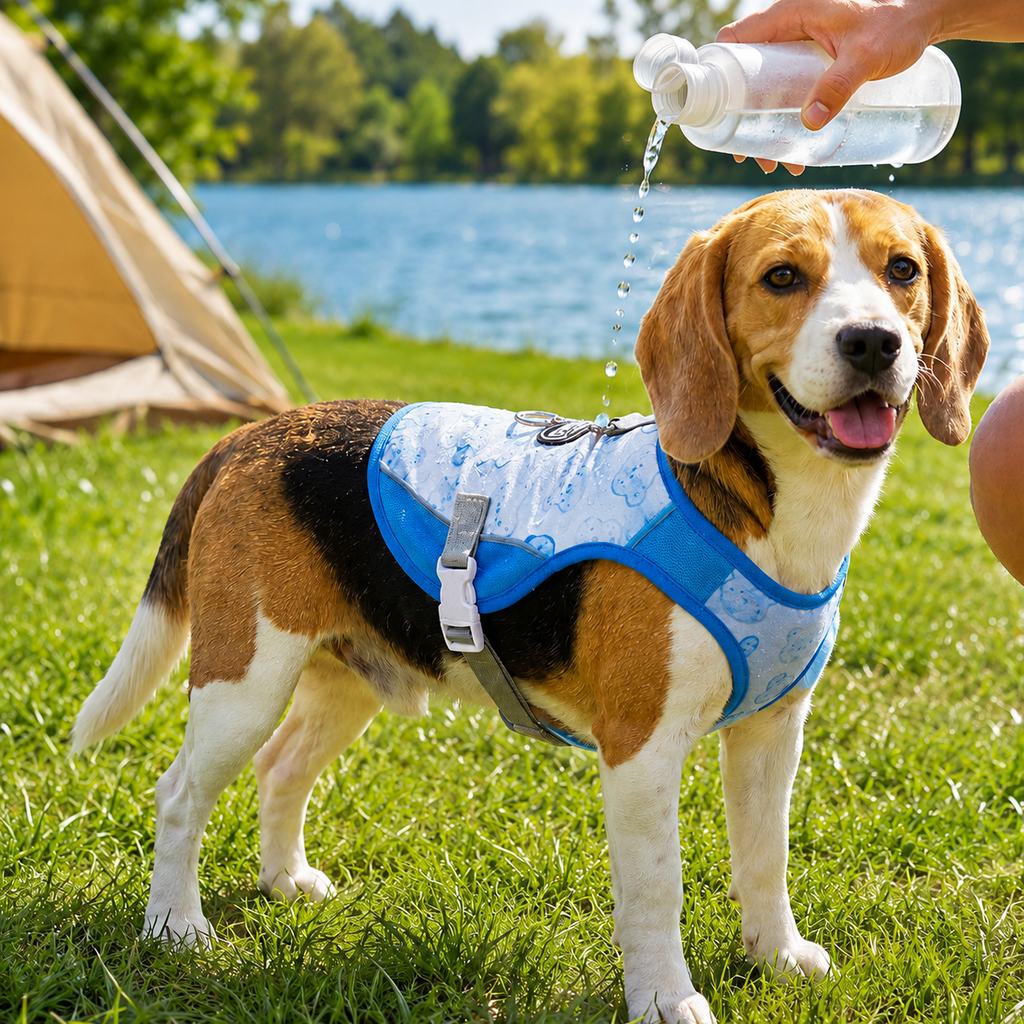 Malloren Water-Activated Dog Cooling Sun Vest for Summer Walks, Camping & Outdoor Heat Relief