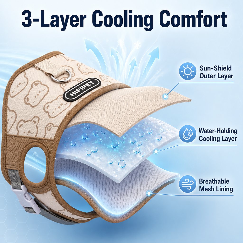 Malloren Water-Activated Dog Cooling Sun Vest for Summer Walks, Camping & Outdoor Heat Relief