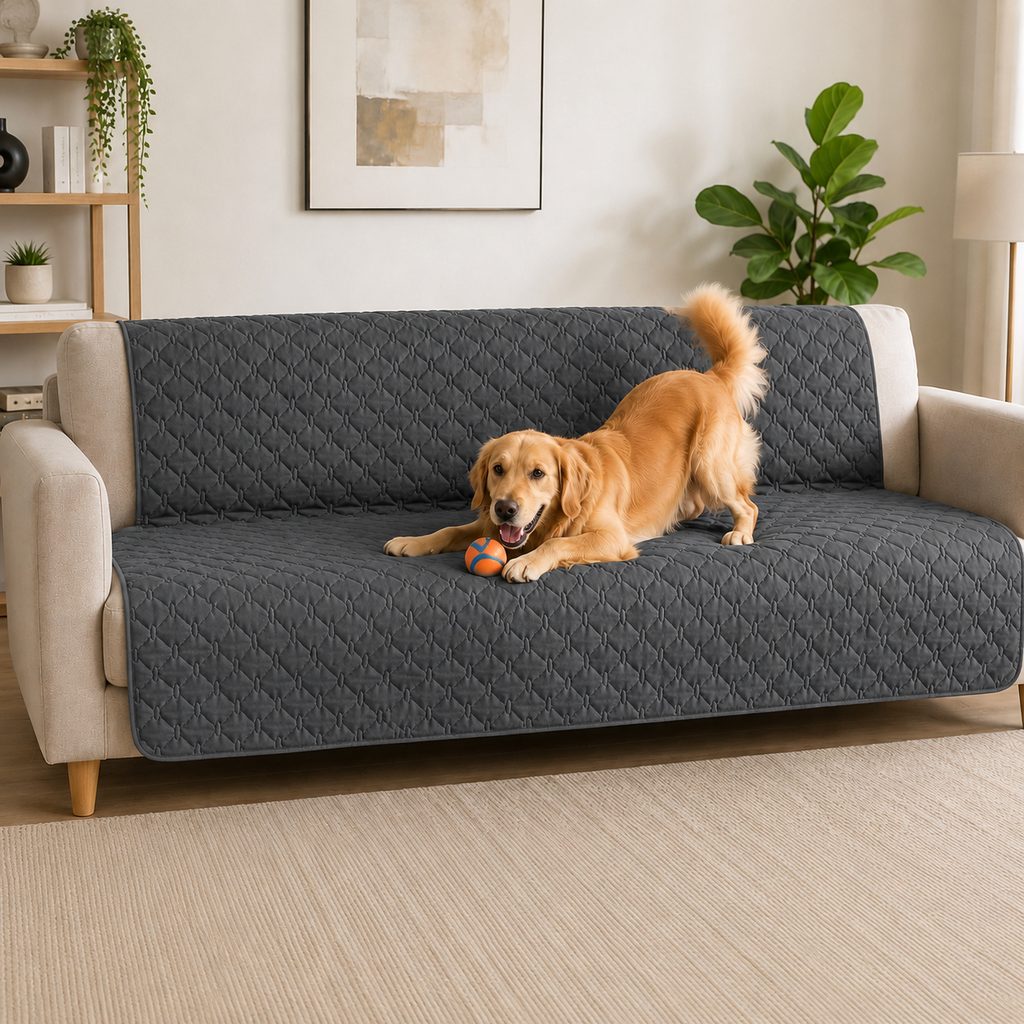 Malloren Waterproof Pet Sofa Protector Cover for Dogs & Cats - Quilted Furniture Cover for Couch, Bed & Car Seat Protection