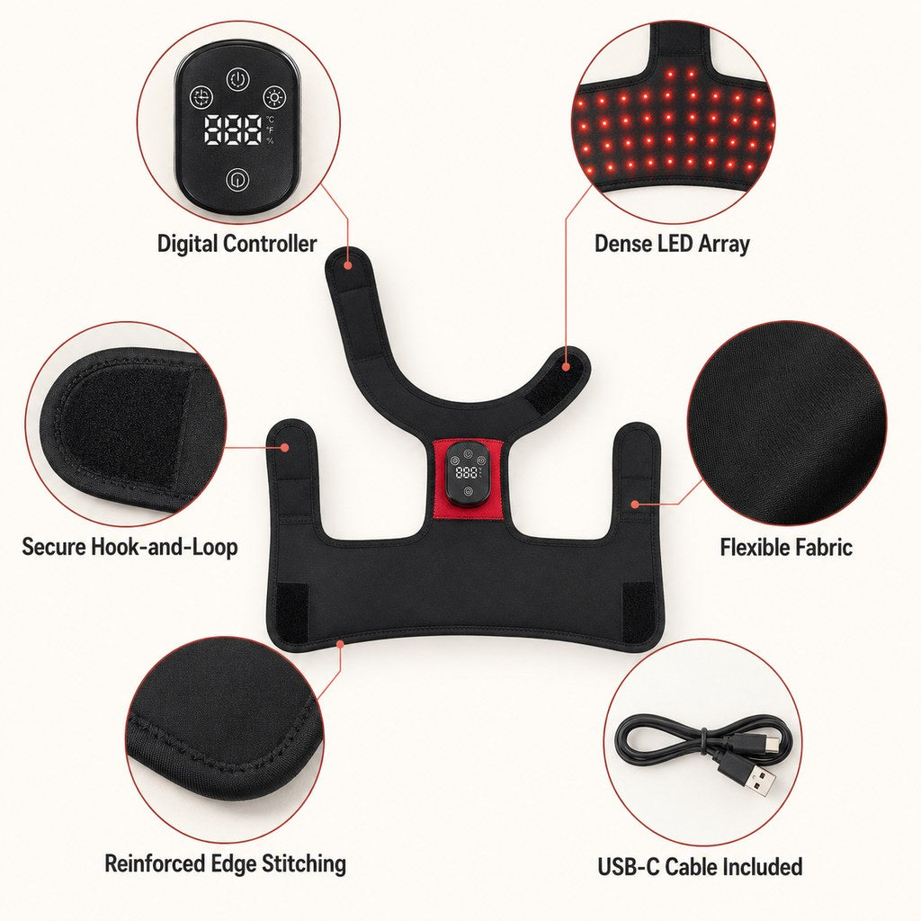 Malloren Wearable Red & Near-Infrared Hip Wrap for Dogs - Hands-Free At-Home Hip-Area Light Care