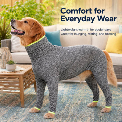 Malloren Large Dog Full-Body Suit for Indoor Wear - Stretch 4-Leg Coverall