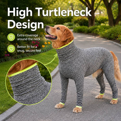 Malloren Large Dog Full-Body Suit for Indoor Wear - Stretch 4-Leg Coverall