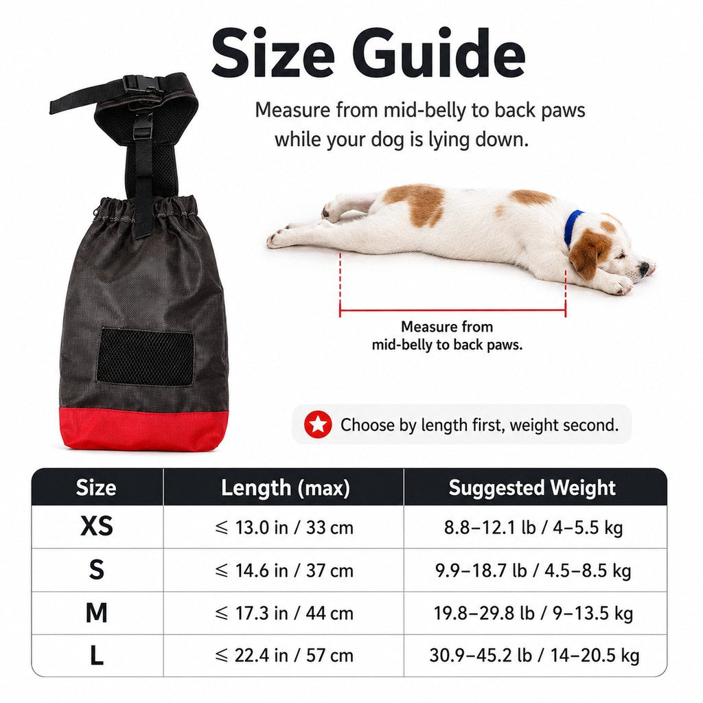 Malloren Dog Mobility Drag Bag for Indoor Scooting - Hind Leg Protection for Senior & Disabled Dogs