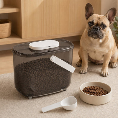 Malloren 10L Automatic Vacuum Pet Food Storage Container for Pantry & Feeding Stations - Helps Reduce Air Exposure Between Meals