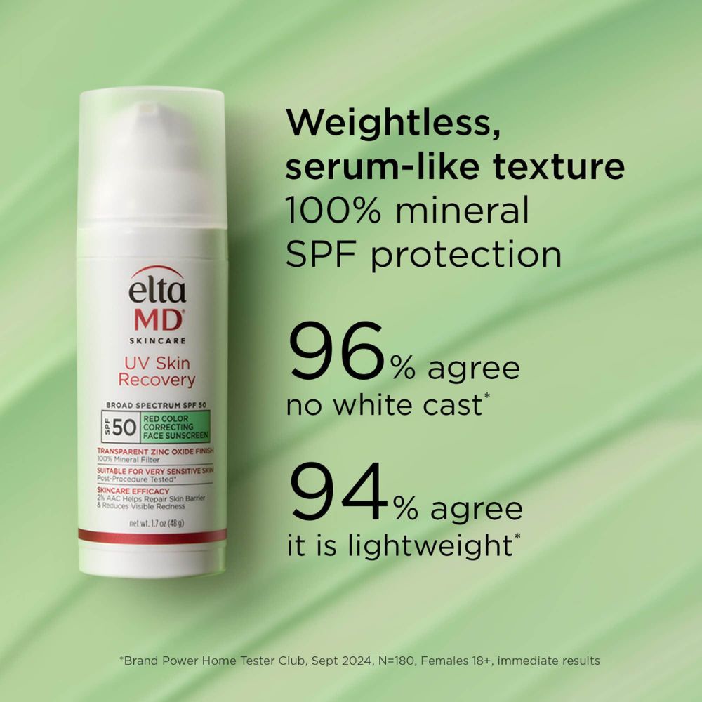 EltaMD UV Skin Recovery Red Color Correcting Green Tint Broad Spectrum SPF 50