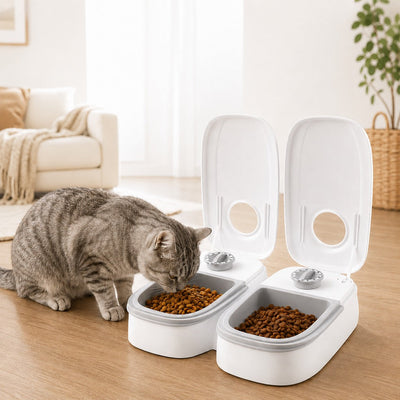 Malloren 48-Hour Timed Pet Feeder for Cats & Small Dogs - Scheduled Meals for Workdays, Short Trips & Busy Pet Parents