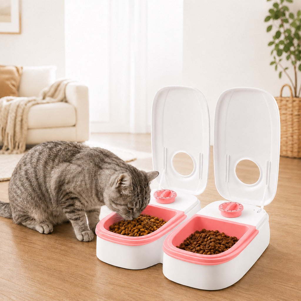Malloren 48-Hour Timed Pet Feeder for Cats & Small Dogs - Scheduled Meals for Workdays, Short Trips & Busy Pet Parents