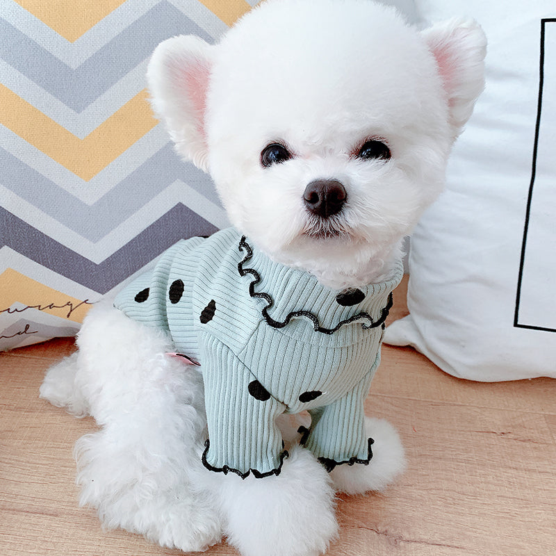 Polka Dot Turtleneck Dog Shirt - Stylish Canine Fashion for All Seasons