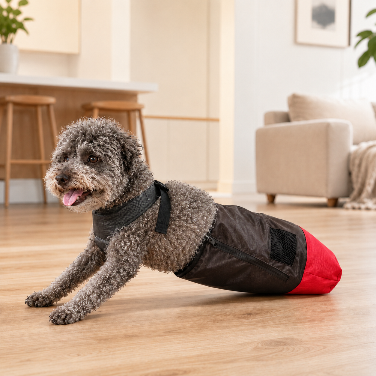 Malloren Dog Mobility Drag Bag for Indoor Scooting - Hind Leg Protection for Senior & Disabled Dogs