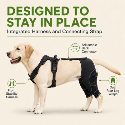 Malloren Dual Rear Leg Dog Support Brace with Harness - Walking Stability for Weak Hind Legs