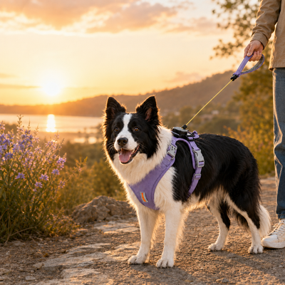 Malloren 2-in-1 No Pull Dog Harness with Built-in Retractable Leash - Safe & Comfortable Control for Daily Walks & Outdoor Adventures