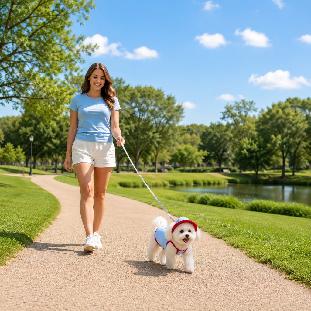 Malloren Dog Cooling Vest and Sun Hat Set – Keep your dog cool and comfortable during hot summer walks.