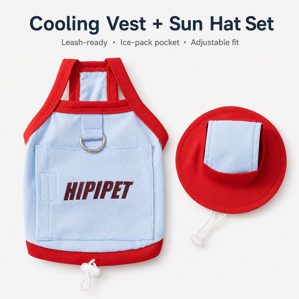 Malloren Dog Cooling Vest and Sun Hat Set – Keep your dog cool and comfortable during hot summer walks.