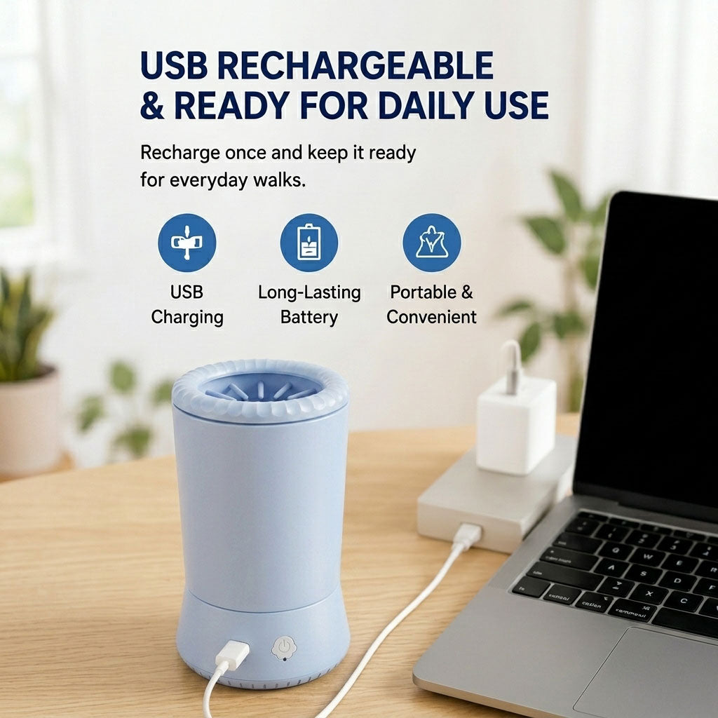 Malloren Electric Pet Paw Cleaner Pro – USB Rechargeable Dog & Cat Paw Washer