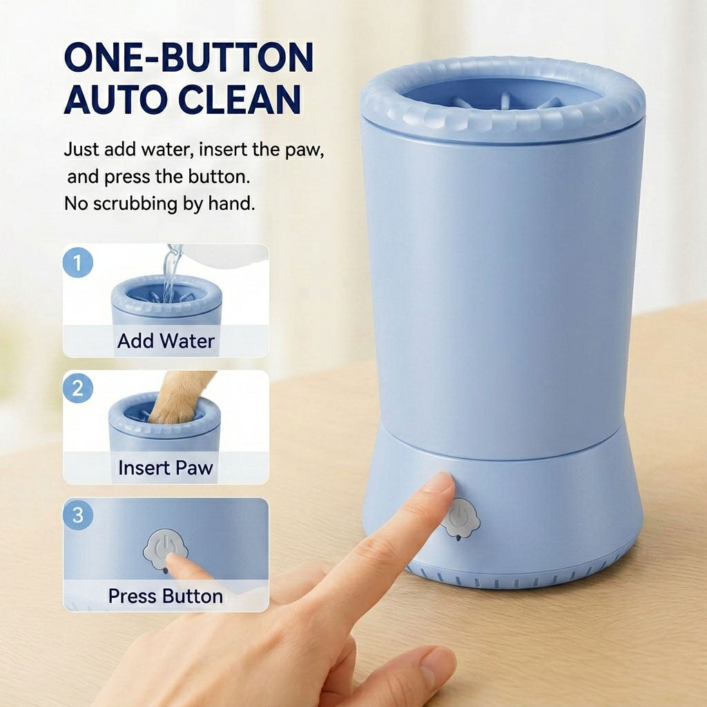 Malloren Electric Pet Paw Cleaner Pro – USB Rechargeable Dog & Cat Paw Washer