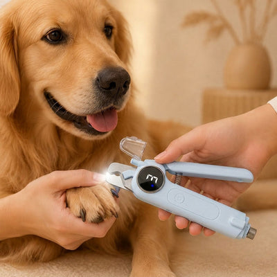 Malloren 2-in-1 Pet Electric Nail Clipper & Grinder with LED Light