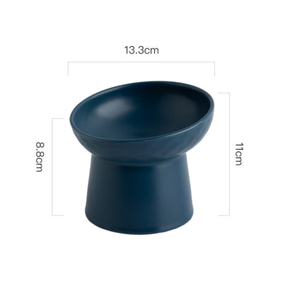 Ceramic Pet Food or Water Bowl with Stand - Elevated Pet Feeding Bowl